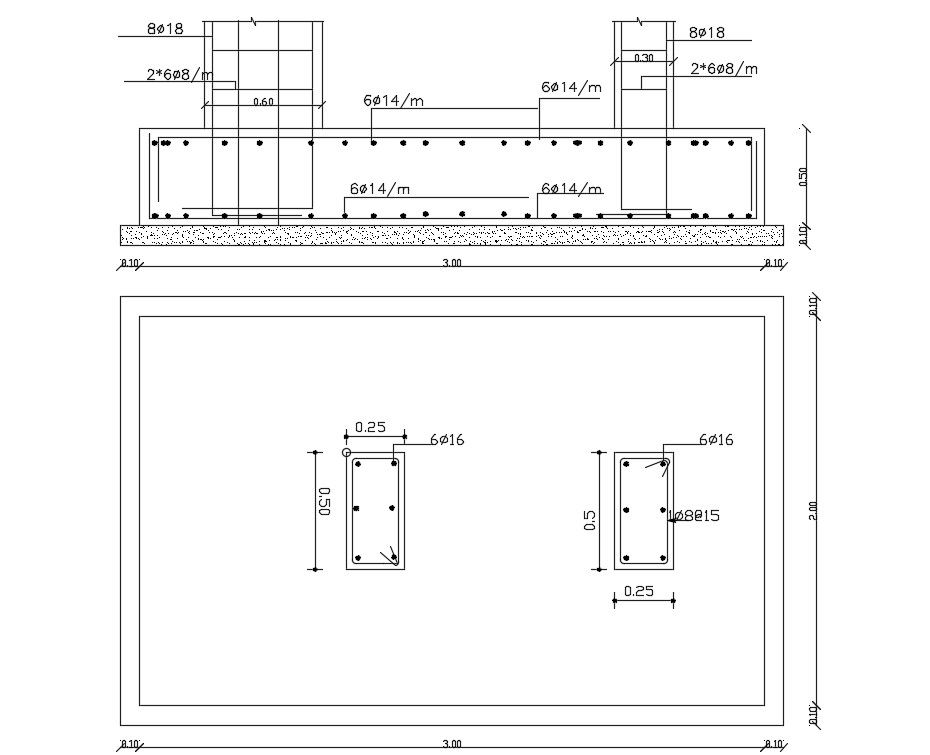 RCC Floor And Column Design Free DWG File