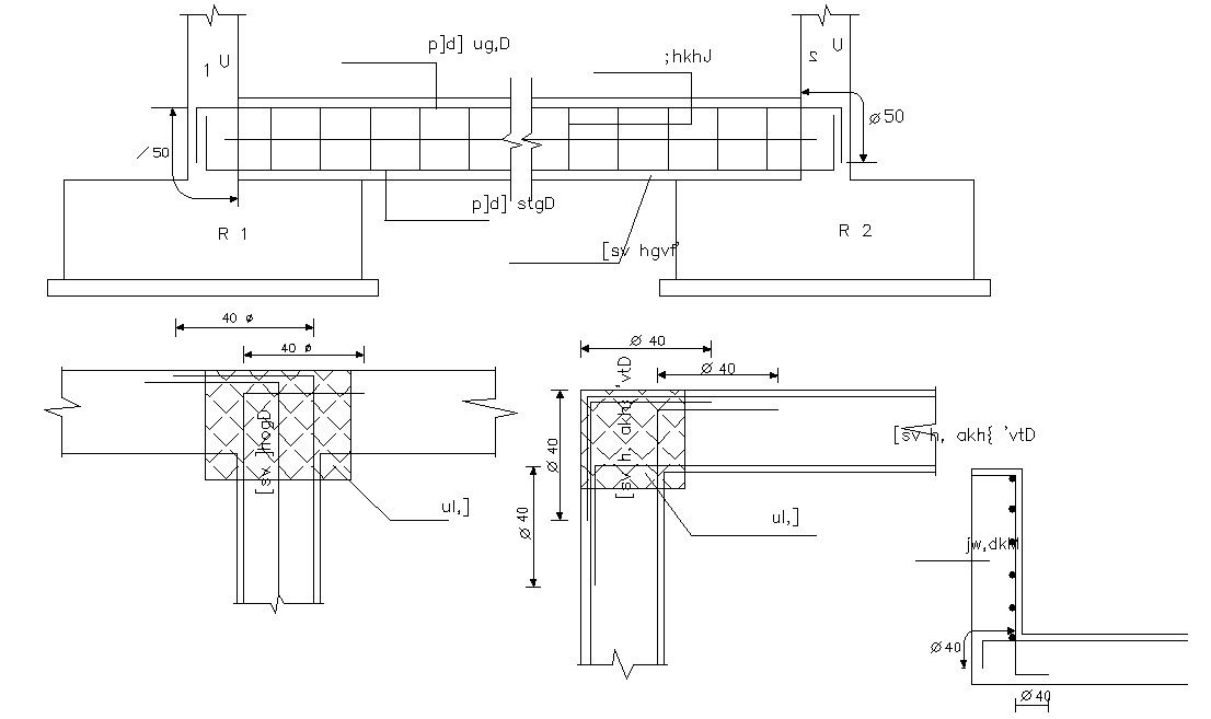 RCC Footing Structural Design Layout AutoCAD File