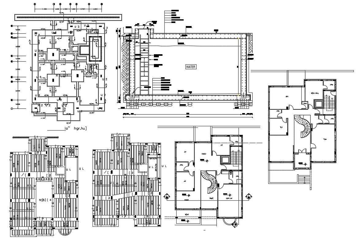 RCC Foundation And Column Plan For Bungalow Drawing DWG File