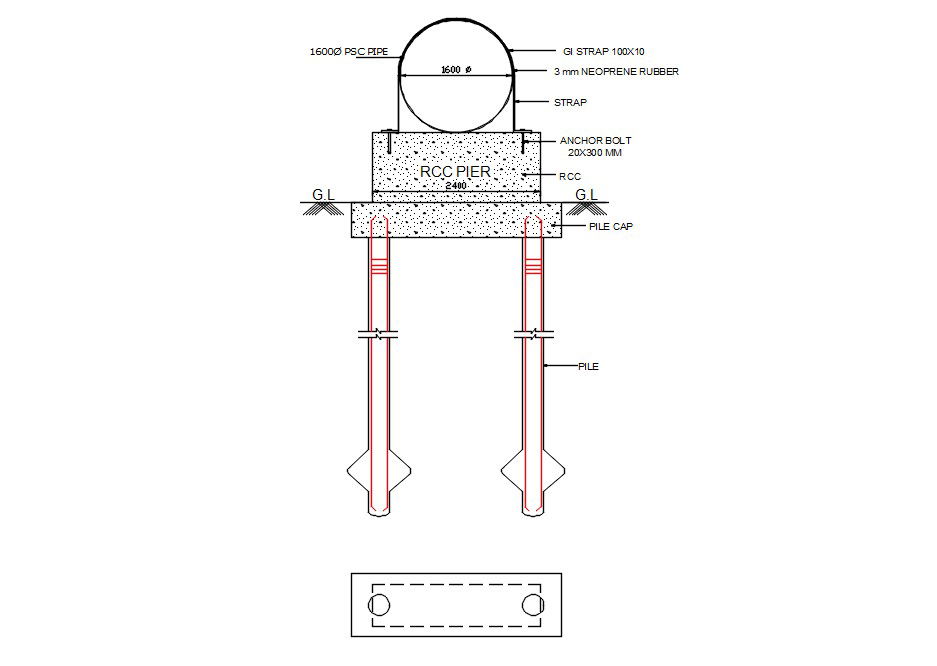 RCC Pier AutoCAD drawing