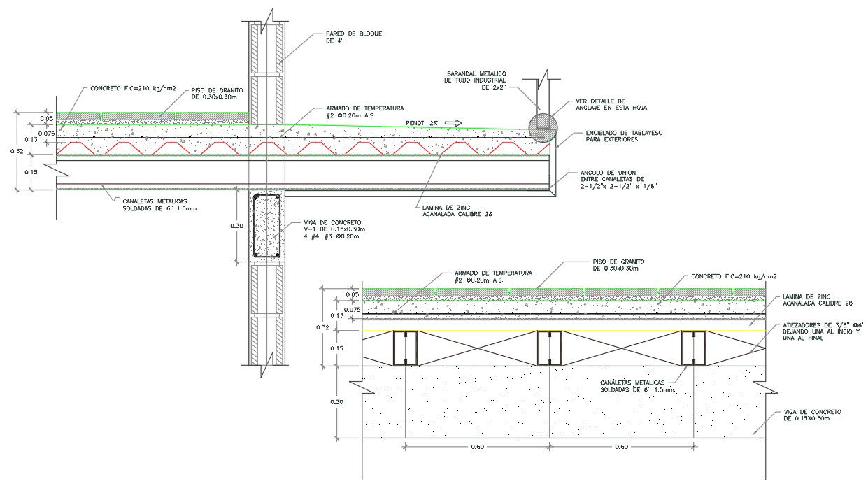 RCC Slab section with Design AutoCAD File