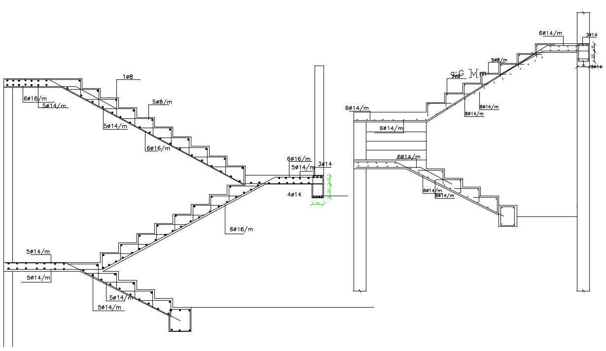 RCC Staircase Reinforcement Structure Design