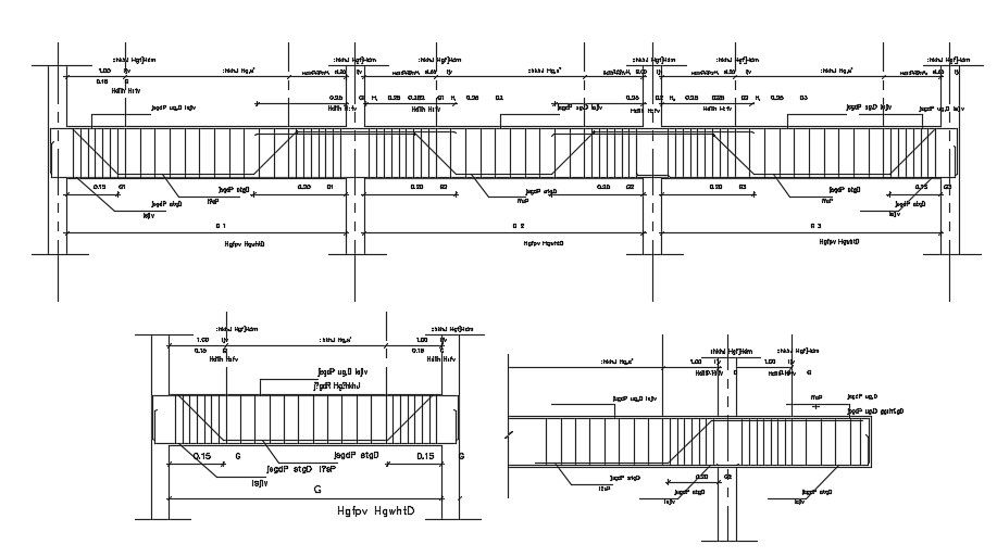RCC Steel Column and Beam Design AutoCAD Drawing
