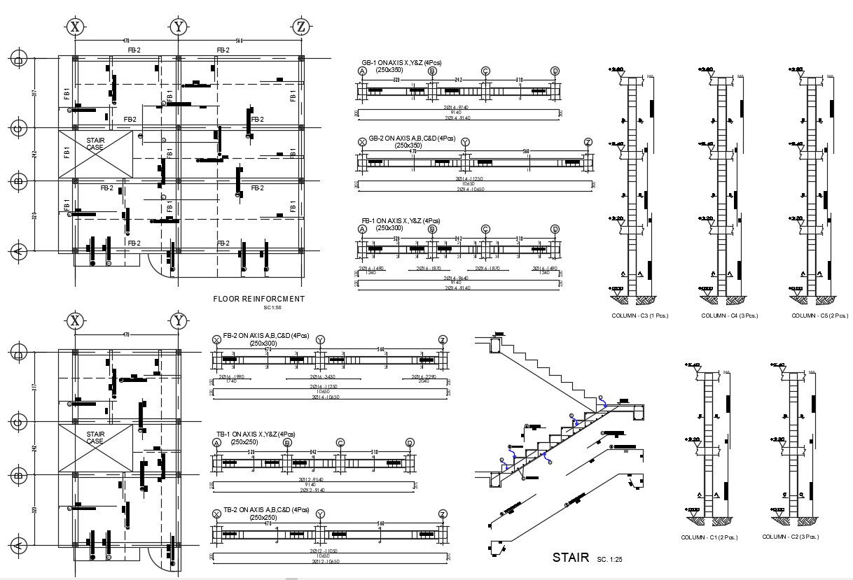 RCC Structure CAD Drawing download