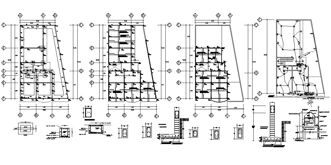RCC Structure Design 2d CAD Drawing
