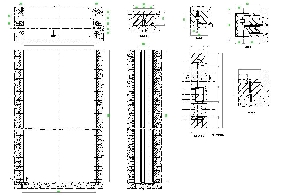 RCC Wall Section Structural Drawing AutoCAD File
