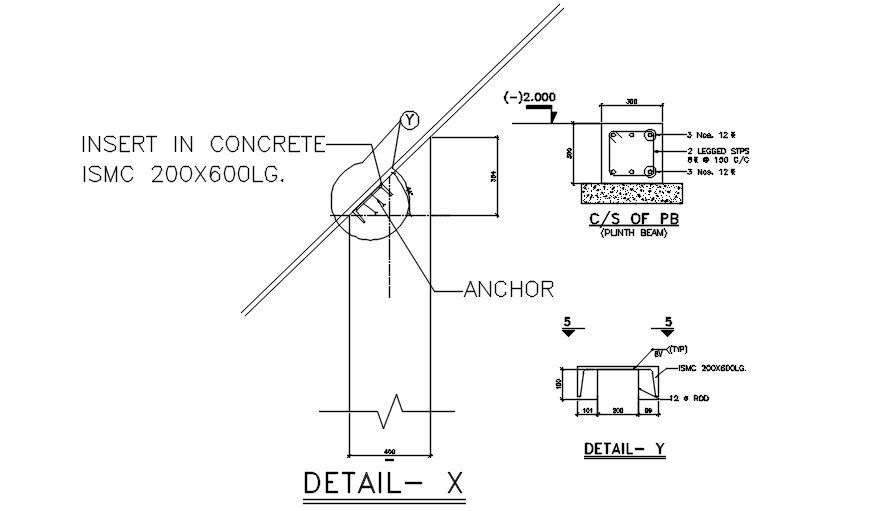 RCC Beam Section CAD Drawing Free Download DWG File