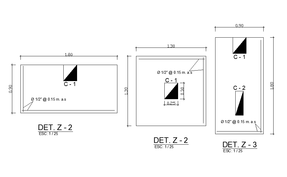 RCC Column Footing Blocks Drawing Download Free DWG File