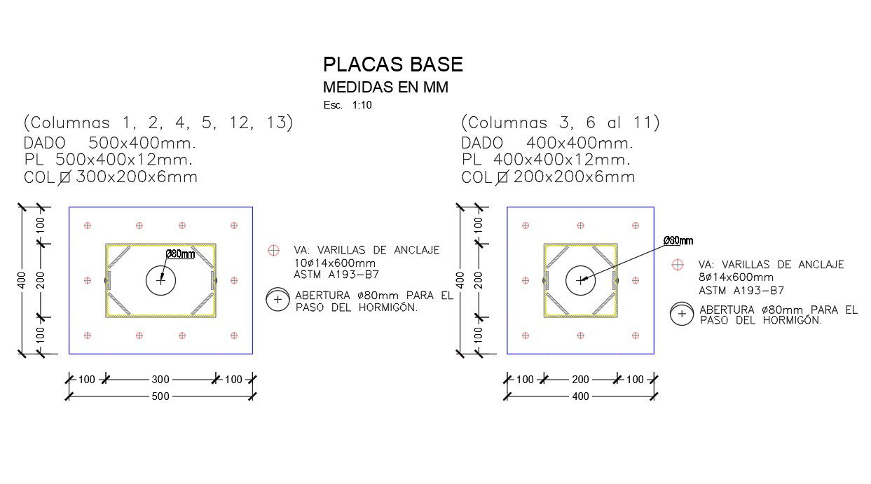 RCC Column Plan AutoCAD Drawing Free Download DWG File