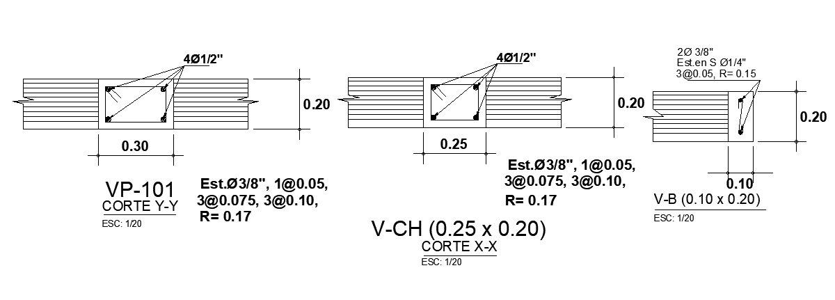 RCC Column Top View CAD Drawing Free Download DWG File