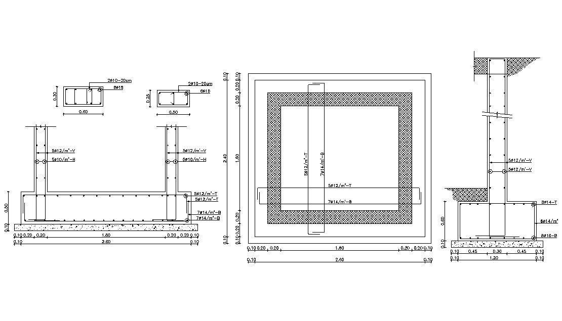 RCC Combined Footing Design AutoCAD File
