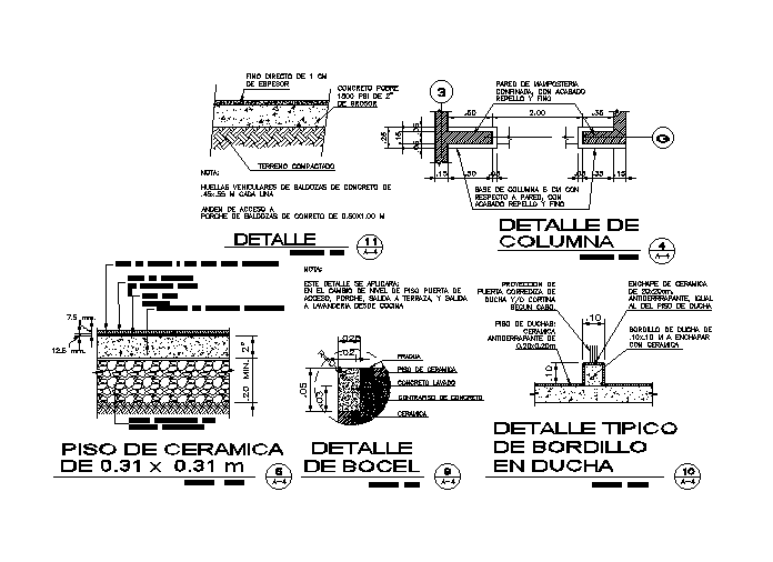 RCC Floor And Column Section CAD Drawing Download DWG File
