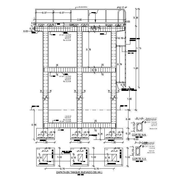 RCC Foundation Plan AutoCAD Drawing DWG File