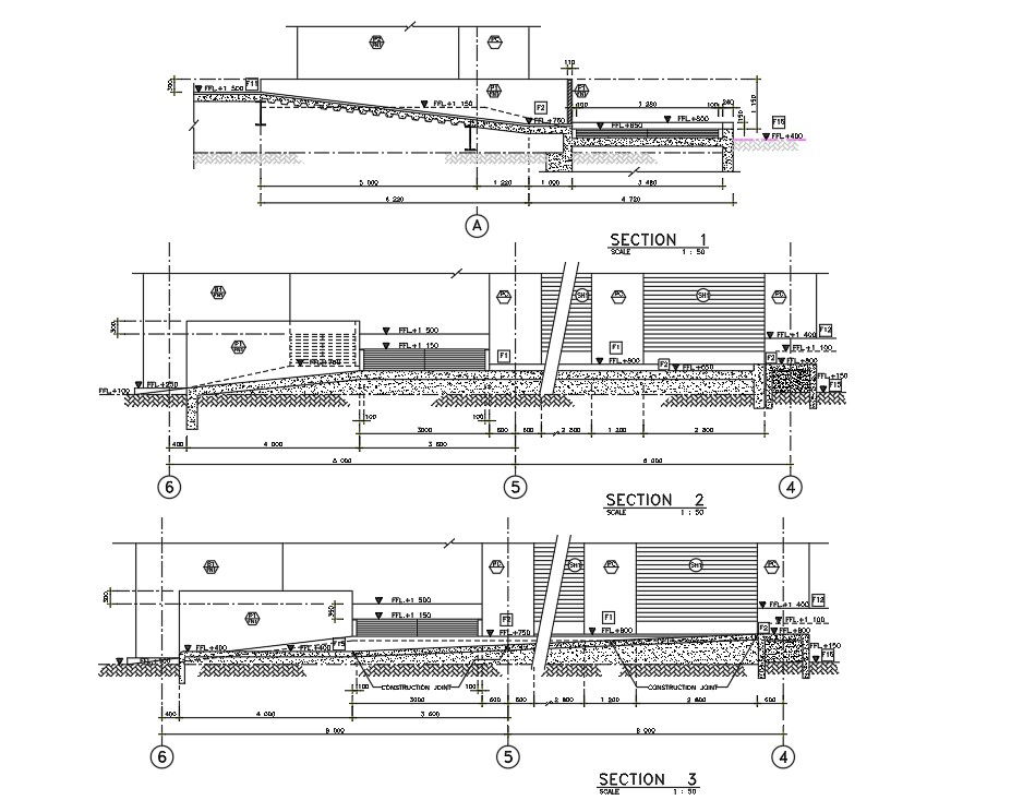 RCC Ramp Section Drawing Download AutoCAD File