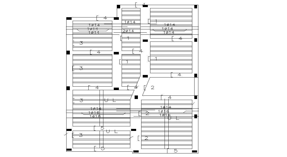 RCC Slab and Column Layout Structural CAD Plan