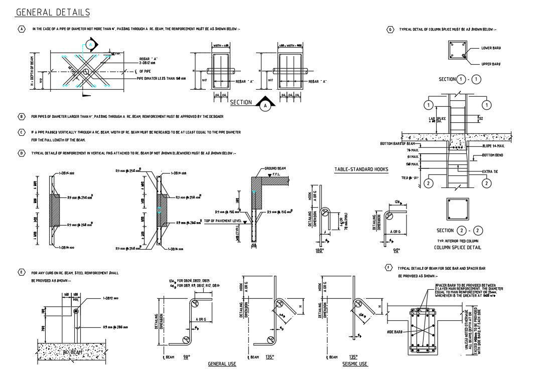 RCC Structure standard Practice CAD Drawing Free Download