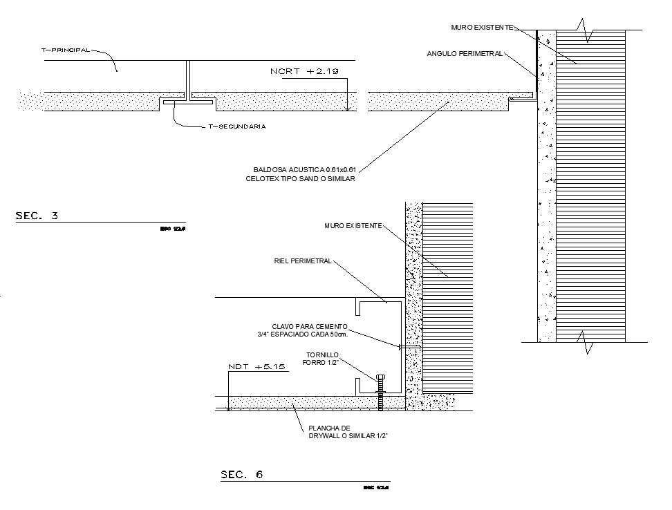 RCC Wall Structure Section CAD drawing Download Free DWG File