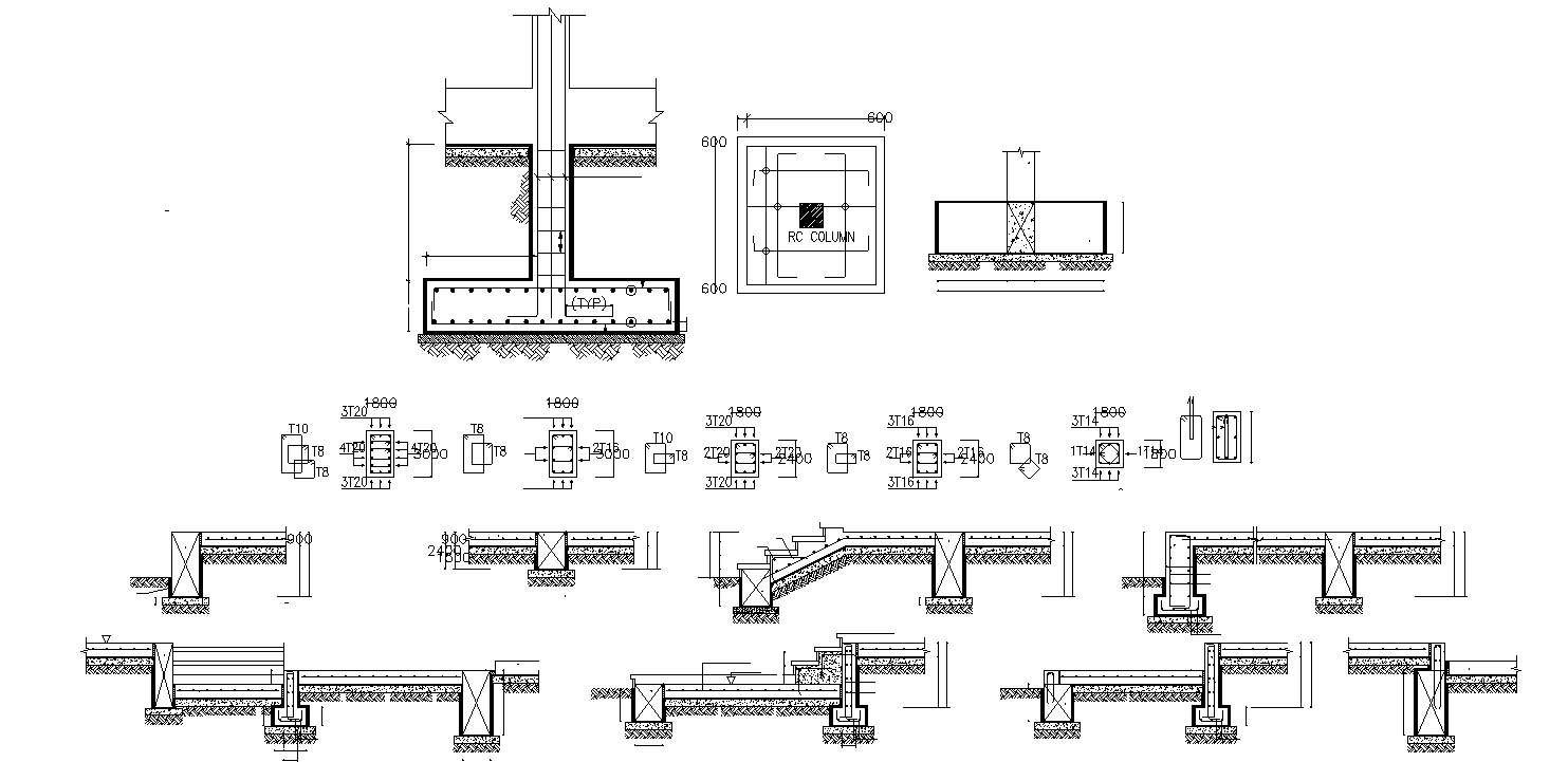 RC column reinforcement details,Download Autocad DWG file.