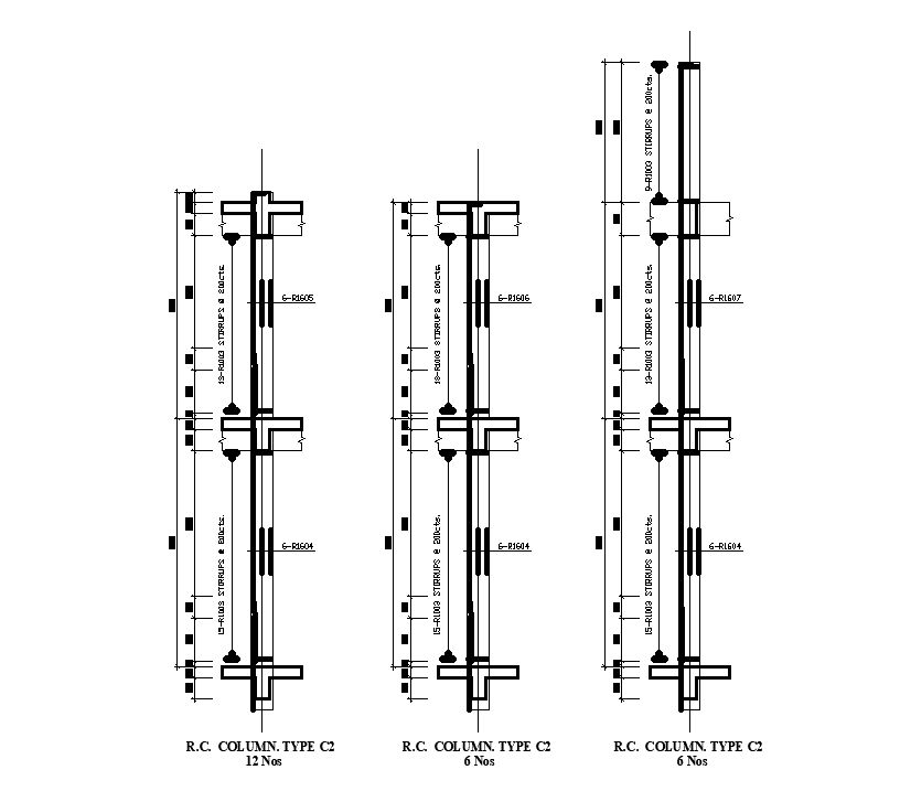 RC column type is given for 14x19m work shop plan is given in this Autocad drawing file. Download now.