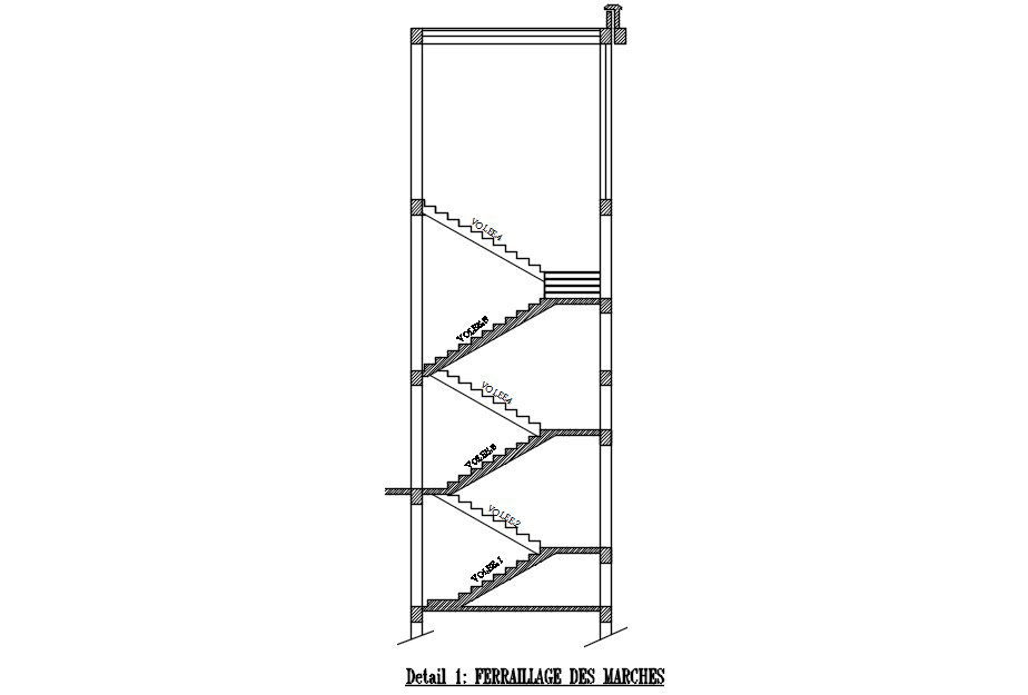 REINFORCEMENT OF STEPS design in detail AutoCAD 2D drawing, CAD file, dwg file