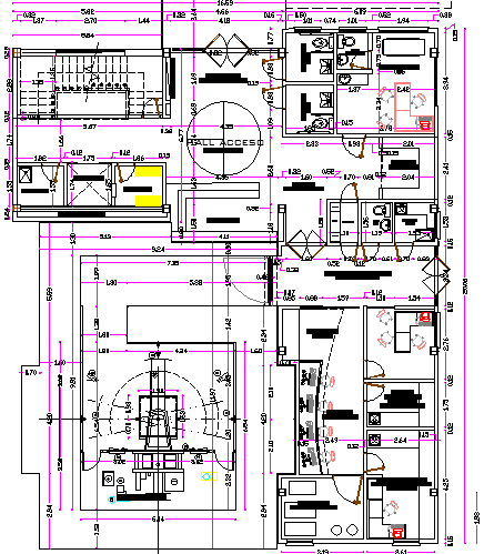 Architectural Plan of Radio Center with Elevation in DWG File