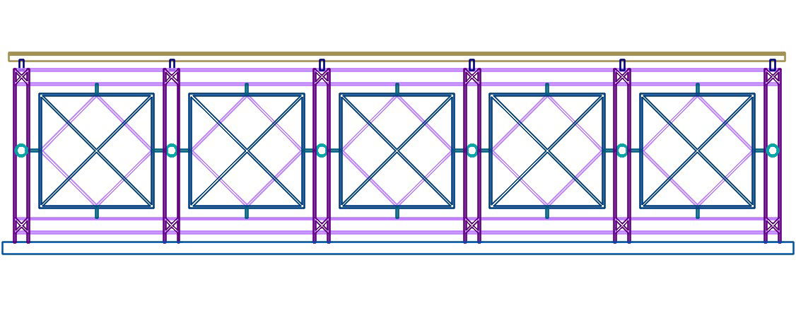 Railing Wall Iron Grill Drawing Free Download DWG File