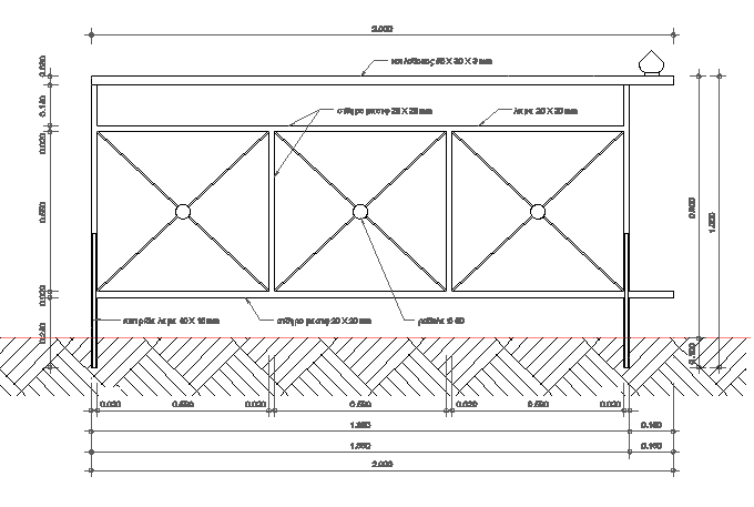 Railing details of staircase architecture project dwg file