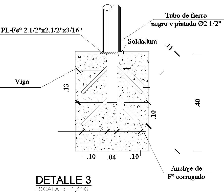 Railing structure design in detail AutoCAD drawing, dwg file, CAD file