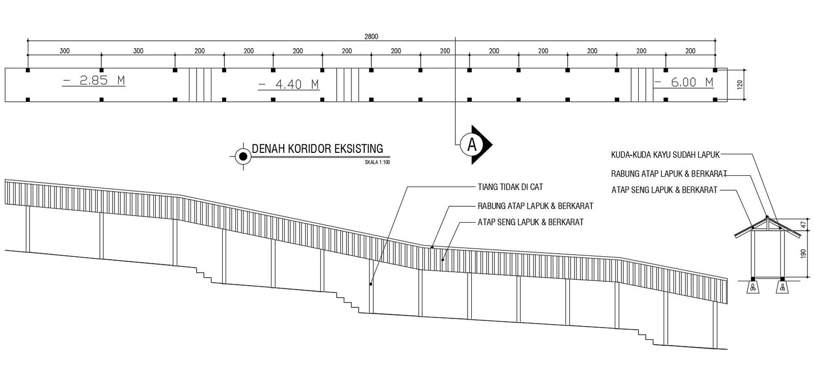 Railway Station Passage Plan Elevation Section And Roof Cad Block Free Download