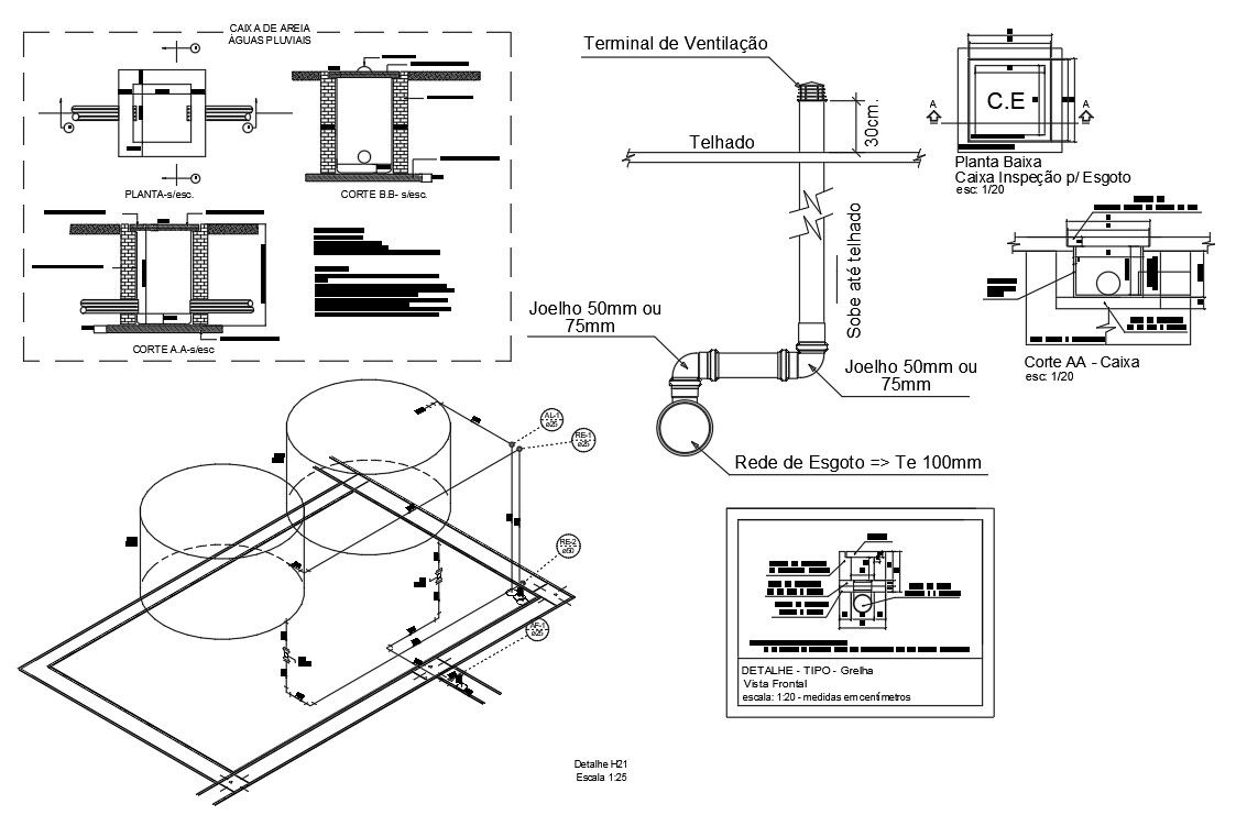 Rainwater Collection RCC Box Drawing Free DWG File