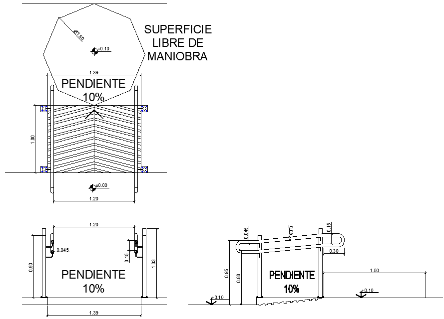 Ramp plan and elevation autocad file