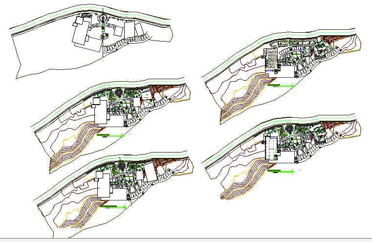 Re-creation and commercial complex floor plan details dwg file