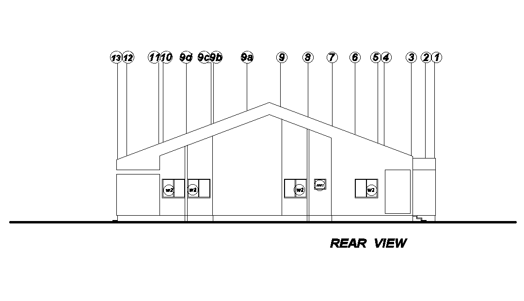 View Rear File Perspective of 20x22m House Plan in AutoCAD File
