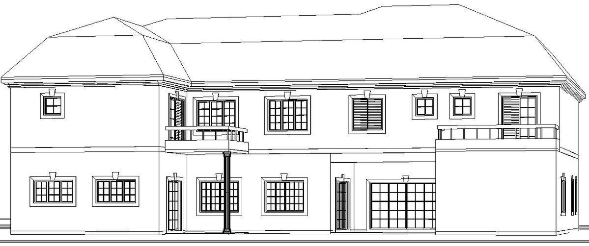 Rear view of a bungalow.