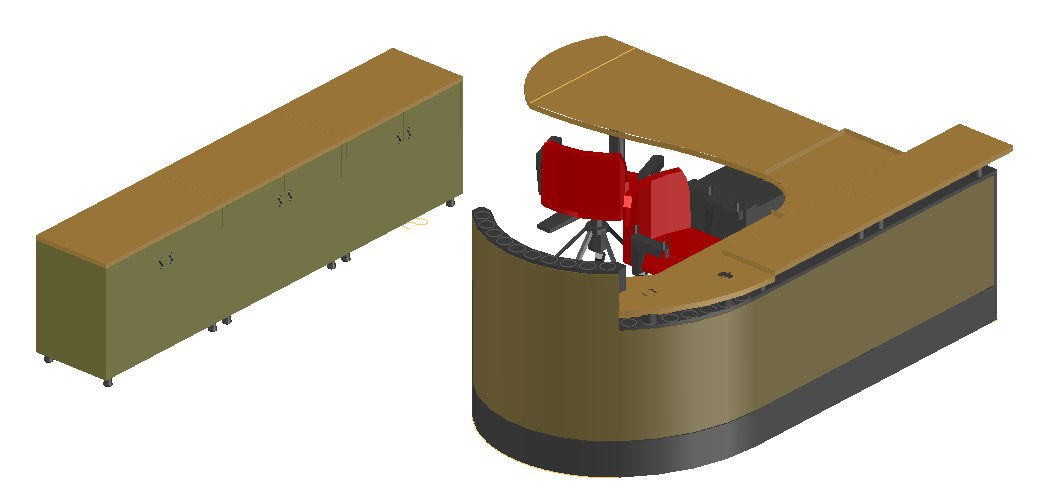 Reception Table 3d model Furniture CAD Block