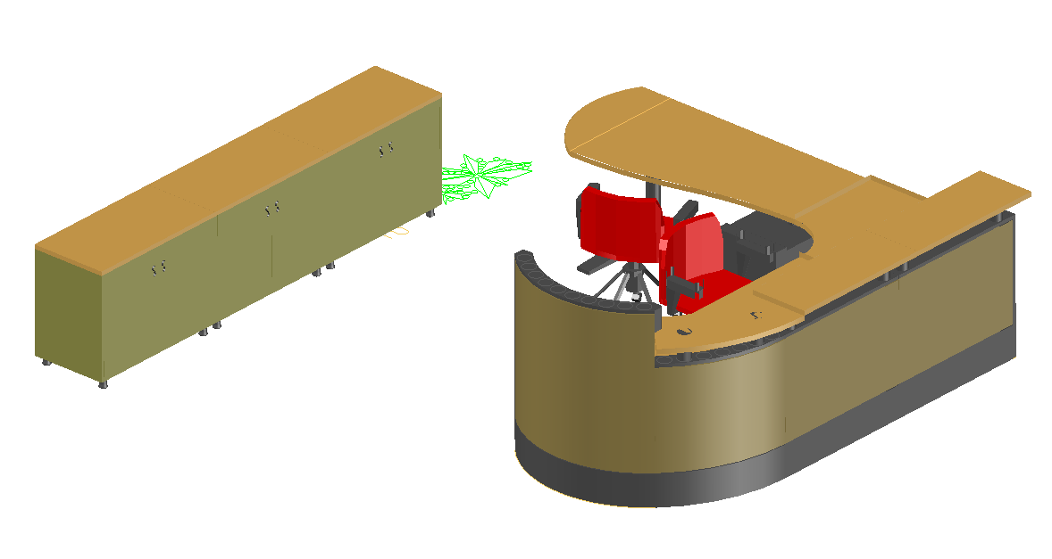 Reception Table CAD furniture 3d model detail layout file