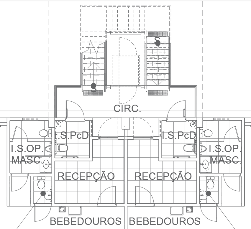 Reception Area and Restroom Layout Design AutoCAD DWG File
