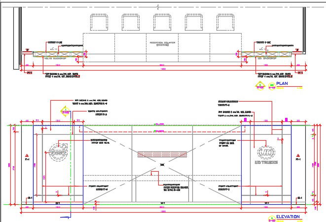 Reception Counter Plan And Elevation Design DWG File