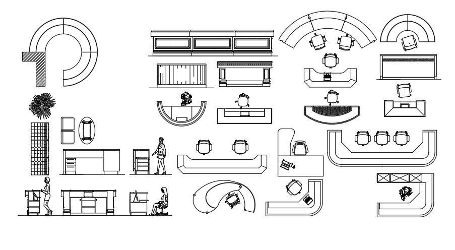 Reception Table DWG AutoCAD CAD Drawing File Layout with Elevation