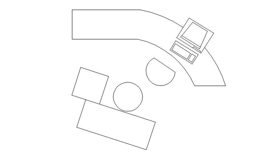 Reception desk blocks 2d cad file in AutoCAD, dwg file.