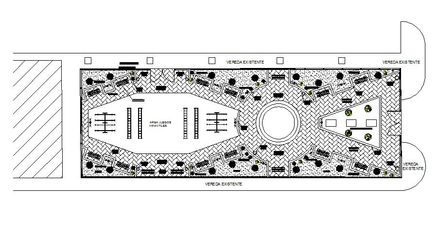 Recreational park distribution plan cad drawing details dwg file