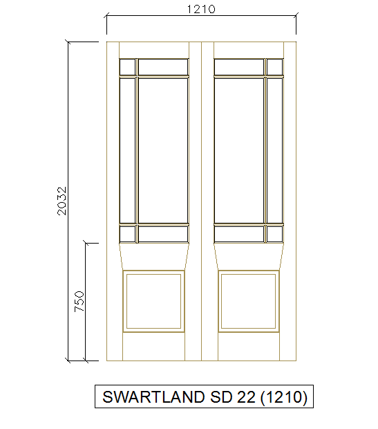Rectangle Design double Side open door block detail