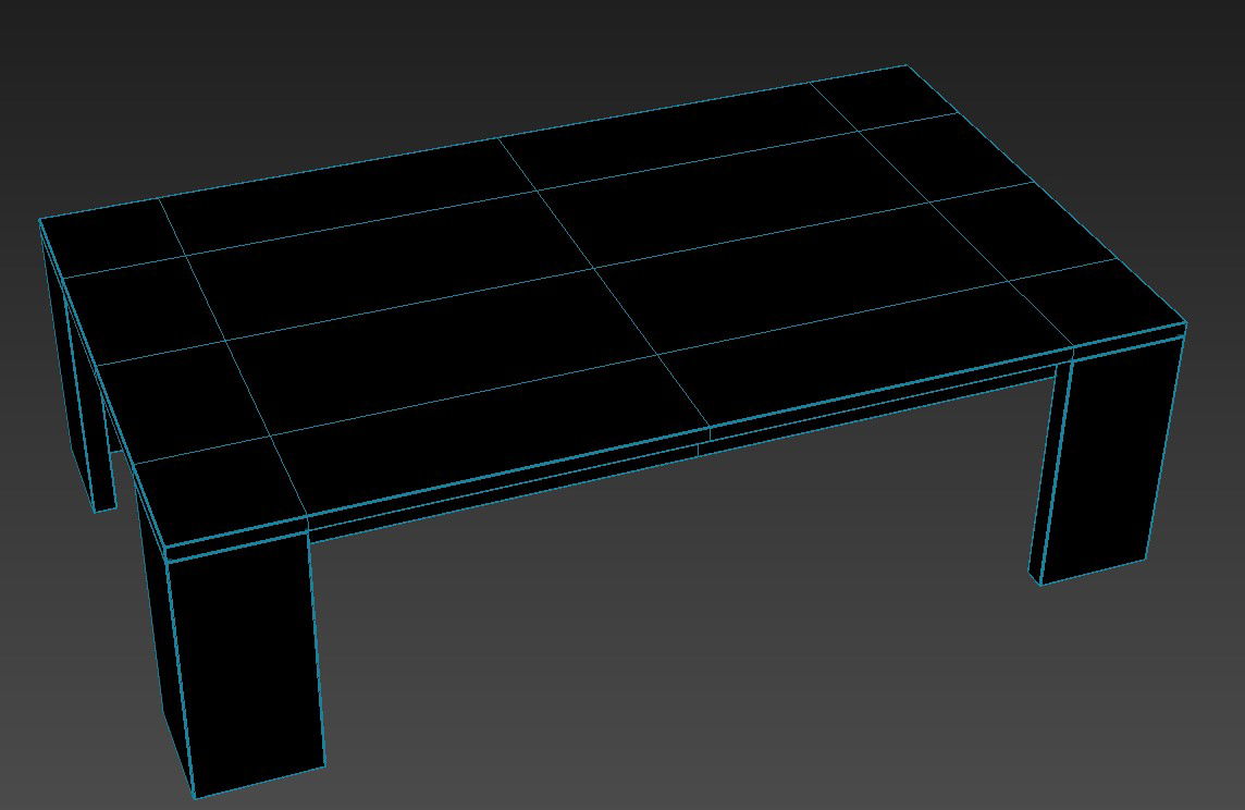 Rectangular center table Rendered in 3D MAX File Free Download