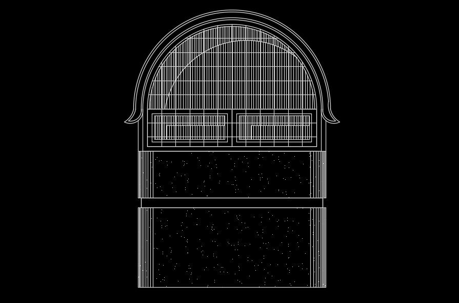 Rectangular cum arch type door design is given in this AutoCAD file