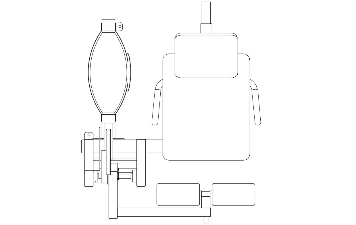 Recumbent Bike Gym Machine Design 2d AutoCAD Drawing Free Download