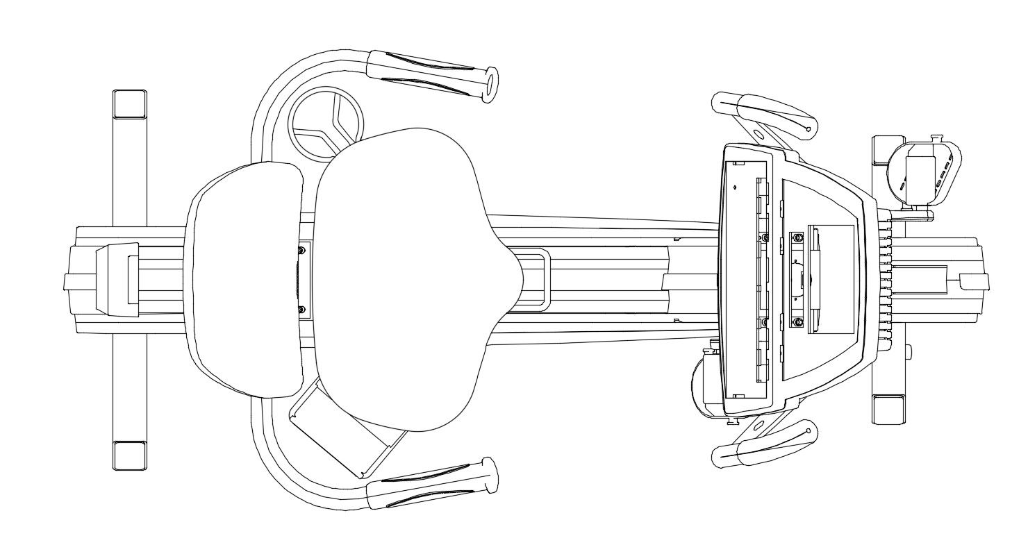 Recumbent Gym Cycle Elevation Design AutoCAD File Free Download