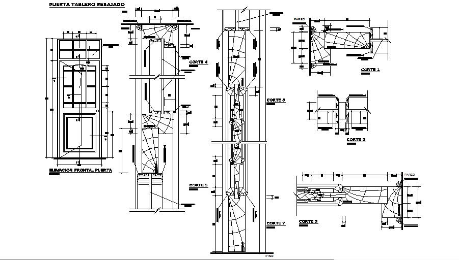 Reducer door panel and installation cad drawing details dwg file