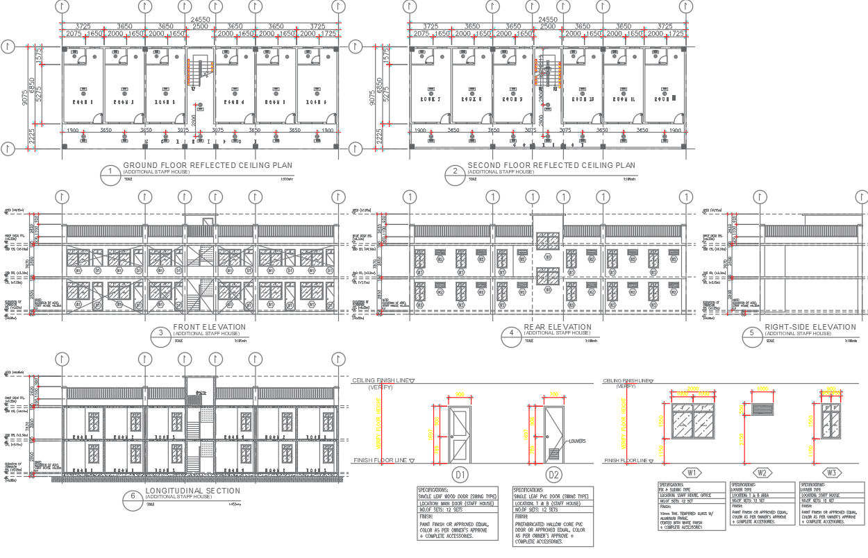 Reflected Ceiling Plan with Section and Elevation Design in DWG File