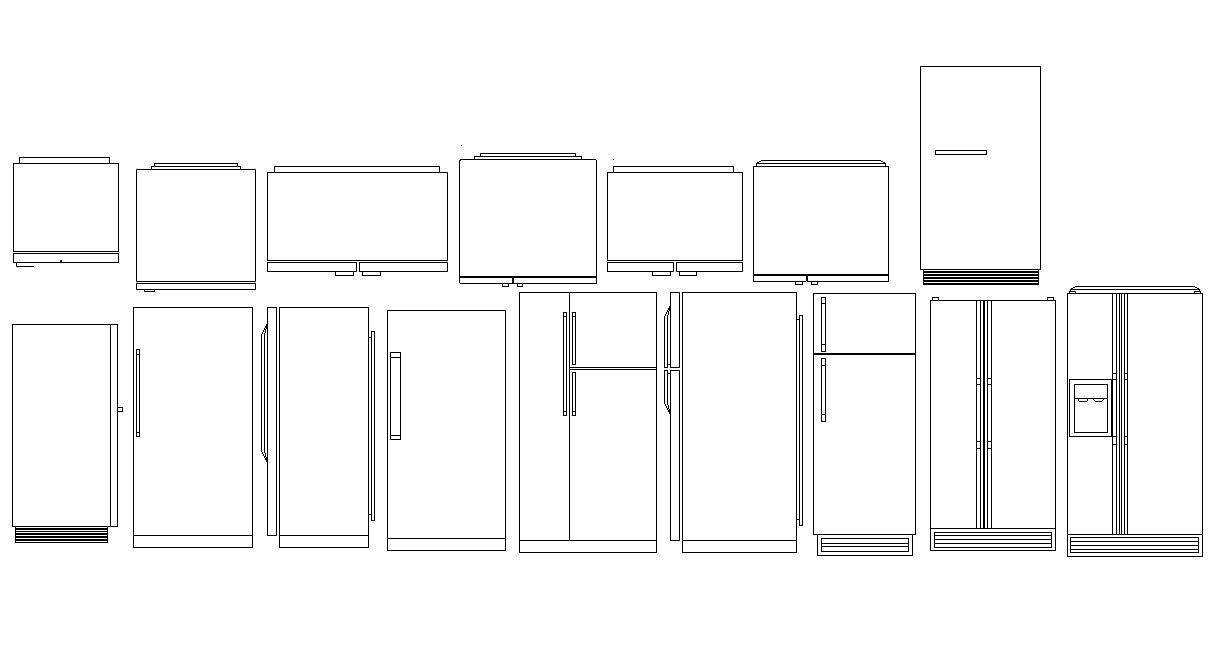 Refrigerator CAD Blocks Design Free DWG file