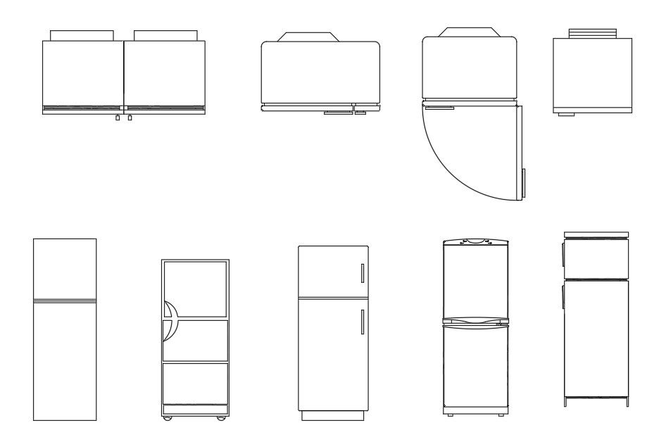 Refrigerator CAD Blocks Drawing DWG File